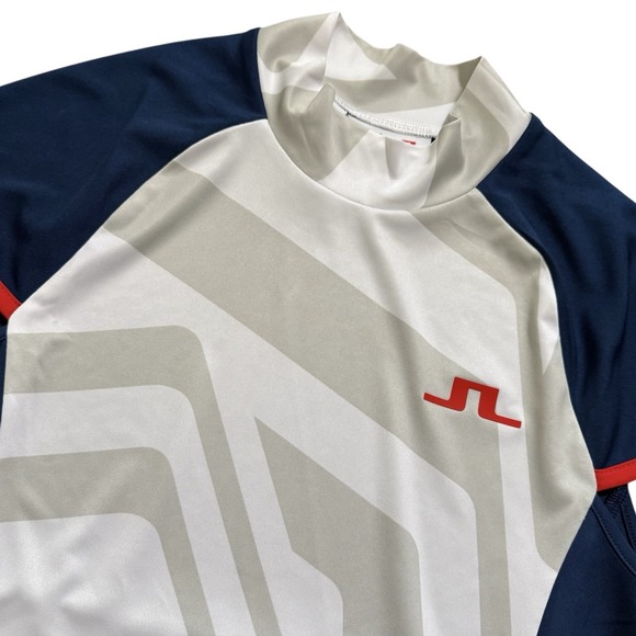 J.Lindeberg Tops - J Lindeberg Yvette‎ Top Womens XS Golf Shirt USA Olympics White Gray Blue New